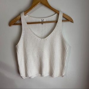 Six Crisp Days Maza White Knit Cropped Tank Top Size XS